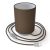 Posaluce metal, brown Camelot Cilindro lampshade