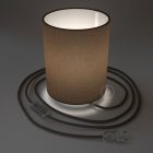 Posaluce metal, brown Camelot Cilindro lampshade