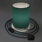 Posaluce metal, petrol blue Cinette with Cilindro lampshade