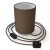 Posaluce metal, brown Camelot Cilindro lampshade