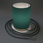 Posaluce metal, petrol blue Cinette with Cilindro lampshade