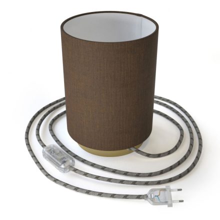 Posaluce metal, brown Camelot Cilindro lampshade