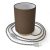 Posaluce metal, brown Camelot Cilindro lampshade