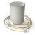Posaluce metal, white Lawn Cilindro lampshade