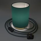 Posaluce metal, petrol blue Cinette with Cilindro lampshade