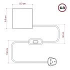  Posaluce Cubetto Color, painted wooden table lamp, with textile cable, switch and UK plug