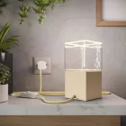  Posaluce Cubetto Color, painted wooden table lamp, with textile cable, switch and UK plug