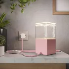  Posaluce Cubetto Color, painted wooden table lamp, with textile cable, switch and UK plug