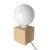  Posaluce Cubetto, wooden table lamp with fabric cable, switch and UK plug