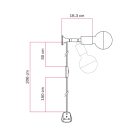 MAG-Y wall lamp with joint and hemispherical bulb