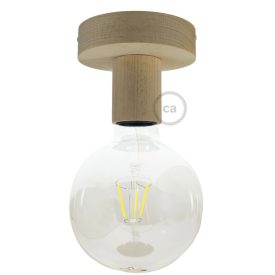   Fermaluce Wood S, natural wood covered lamp for wall or ceiling