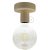 Fermaluce Wood S, natural wood covered lamp for wall or ceiling