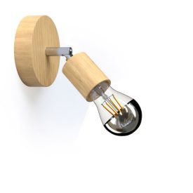   Fermaluce Wood 90°, natural wood covered lamp for wall or ceiling