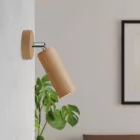 Fermaluce Wood with adjustable spotlight, wood and Tub-E14 lampshade