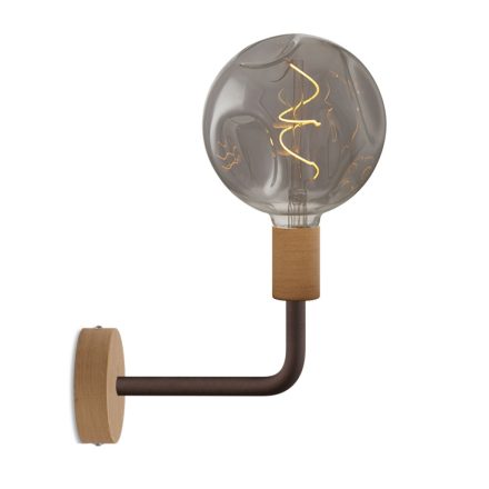 Fermaluce Elle wooden lamp with embossed bulb