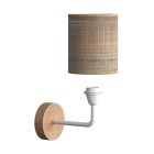 Fermaluce Wood, wooden wall lamp with lampshade and curved extension