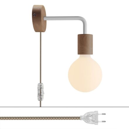 Spostaluce wooden lamp with curved extension