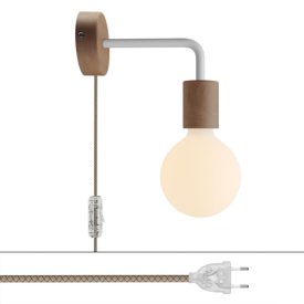 Spostaluce wooden lamp with curved extension