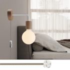Spostaluce wooden lamp with curved extension