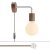 Spostaluce wooden lamp with curved extension