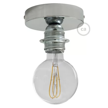 Fermaluce Metal E27 screw-in lamp holder, metal light source for wall or ceiling mounting