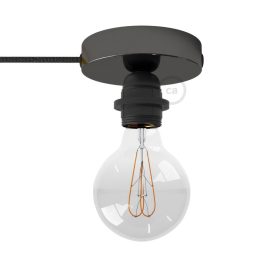   Spostaluce, metal light source with E27 screw-in lamp holder, fabric cable and side holes