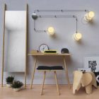 Spostaluce, metal light source with E27 screw-in lamp holder, fabric cable and side holes