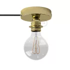 Spostaluce, metal light source with E27 screw-in lamp holder, fabric cable and side holes