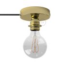 Spostaluce, metal light source with E27 screw-in lamp holder, fabric cable and side holes