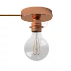 Spostaluce, metal light source with E27 screw-in lamp holder, fabric cable and side holes