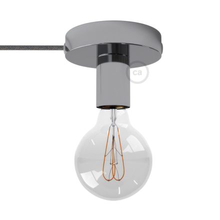 Spostaluce, metal light source with fabric cable and side holes