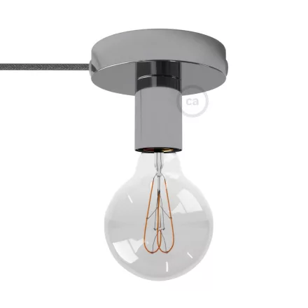 Spostaluce, metal light source with fabric cable and side holes