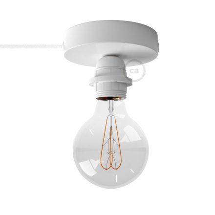 Spostaluce, metal light source with E27 screw-in lamp holder, fabric cable and side holes