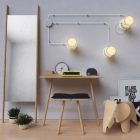 Spostaluce, metal light source with E27 screw-in lamp holder, fabric cable and side holes