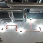 Spostaluce, metal light source with fabric cable and side holes