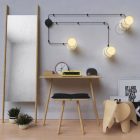 Spostaluce, metal light source with E27 screw-in lamp holder, fabric cable and side holes