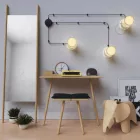 Spostaluce, metal light source with E27 screw-in lamp holder, fabric cable and side holes