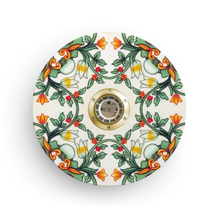 Fermaluce mini Ellepì "Maioliche" with flat lampshade