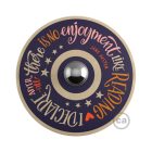  Fermaluce Colorful, wooden, double-curved UFO lampshade with Pemberley Pond illustrations