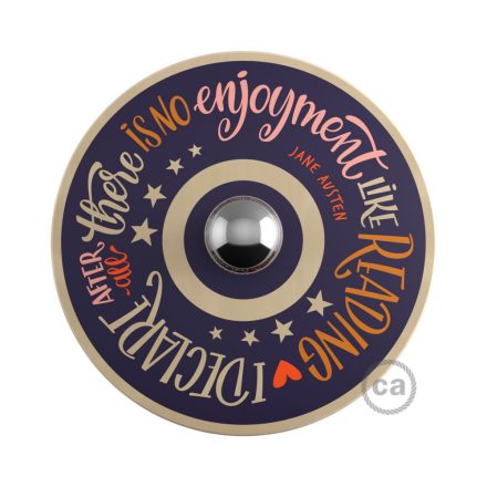  Fermaluce Colorful, wooden, double-curved UFO lampshade with Pemberley Pond illustrations