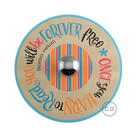  Fermaluce Colorful, wooden, double-curved UFO lampshade with Pemberley Pond illustrations