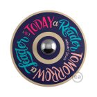  Fermaluce Colorful, wooden, double-curved UFO lampshade with Pemberley Pond illustrations