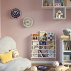  Fermaluce Colorful, wooden, double-curved UFO lampshade with Pemberley Pond illustrations