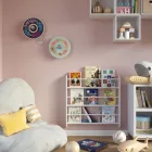  Fermaluce Colorful, wooden, double-curved UFO lampshade with Pemberley Pond illustrations