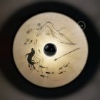 Fermaluce Romantic double-sided wooden UFO lampshade with illustrations by various artists