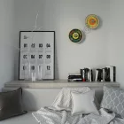  Fermaluce Colorful, wooden, double-curved UFO lampshade with Pemberley Pond illustrations