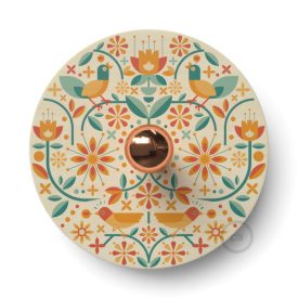   Fermaluce Ethnic double-sided wooden UFO lampshade with illustrations by various artists