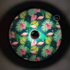 Fermaluce Ethnic double-sided wooden UFO lampshade with illustrations by various artists