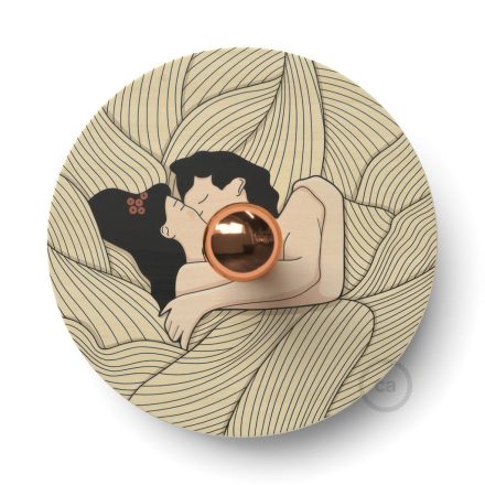 Fermaluce Romantic double-sided wooden UFO lampshade with illustrations by various artists