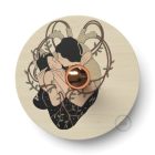 Fermaluce Romantic double-sided wooden UFO lampshade with illustrations by various artists